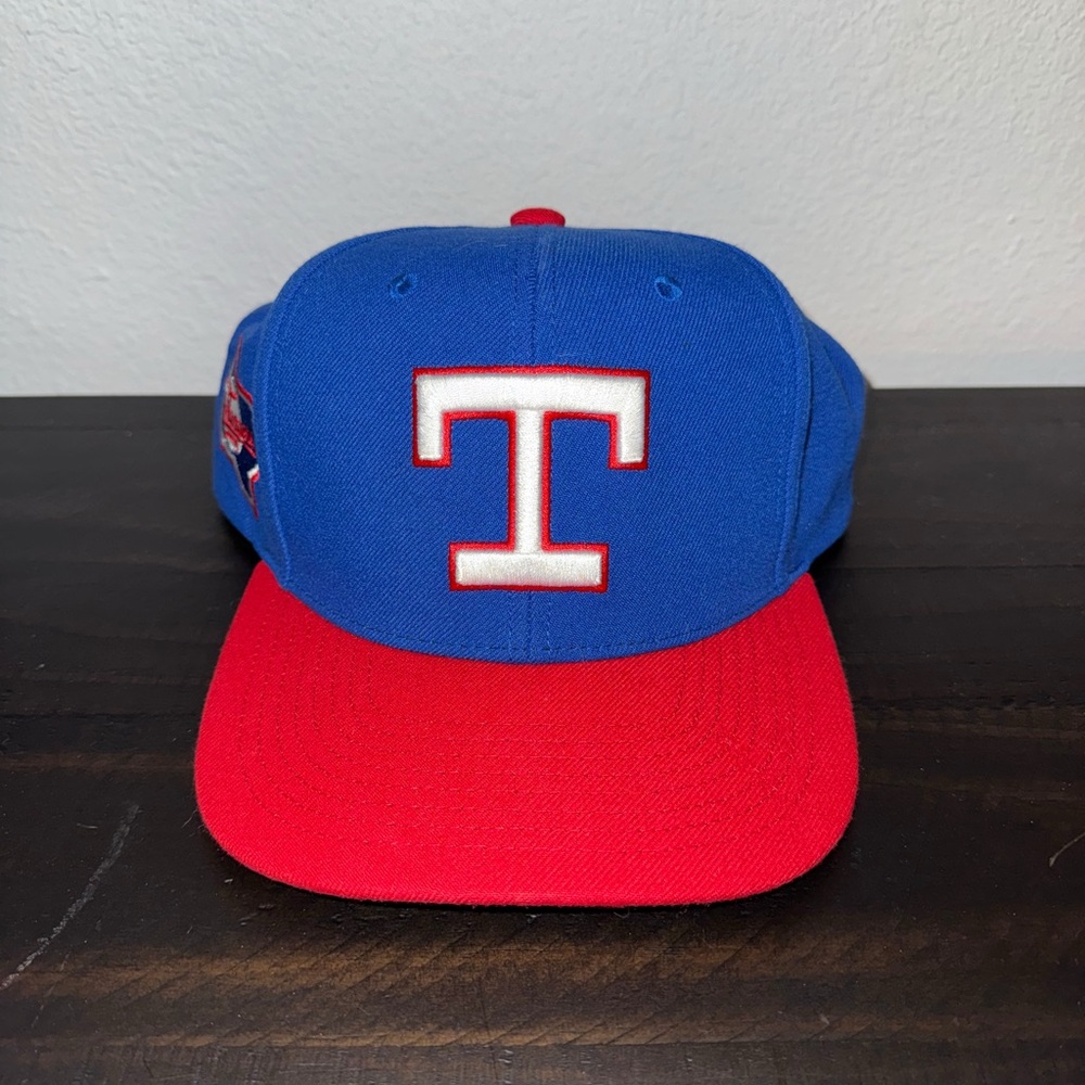 Blue and Red Baseball Cap with T Logo